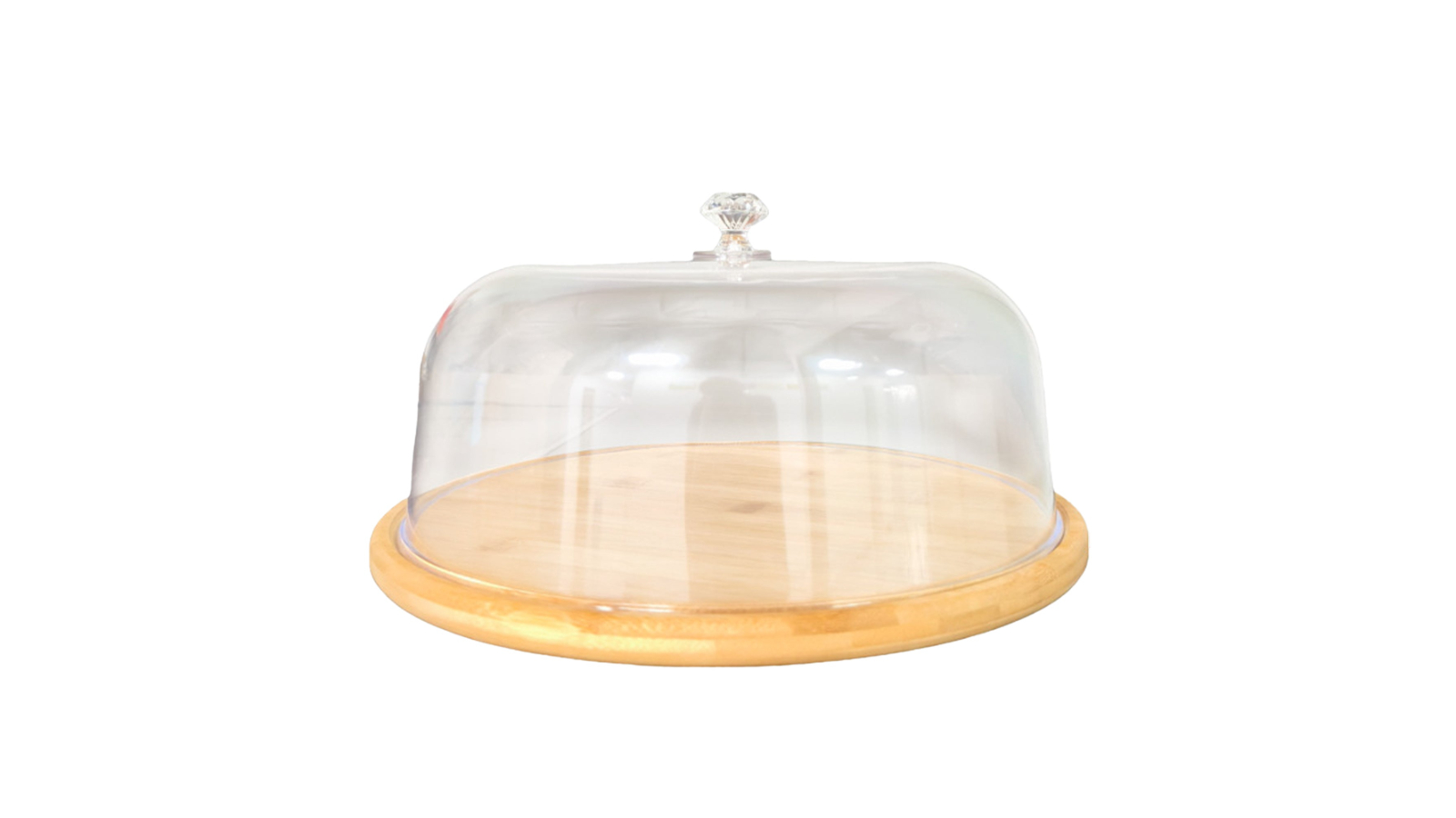 Kitchee Bamboo Cake Stand with Dome Acrylic Cover - 30cm