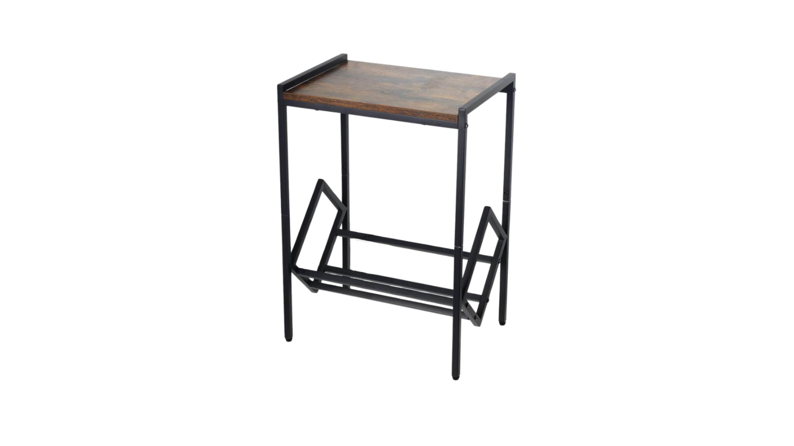 Social Hike Black Metal Turntable Player and Vinyl LP Record Storage Stand 