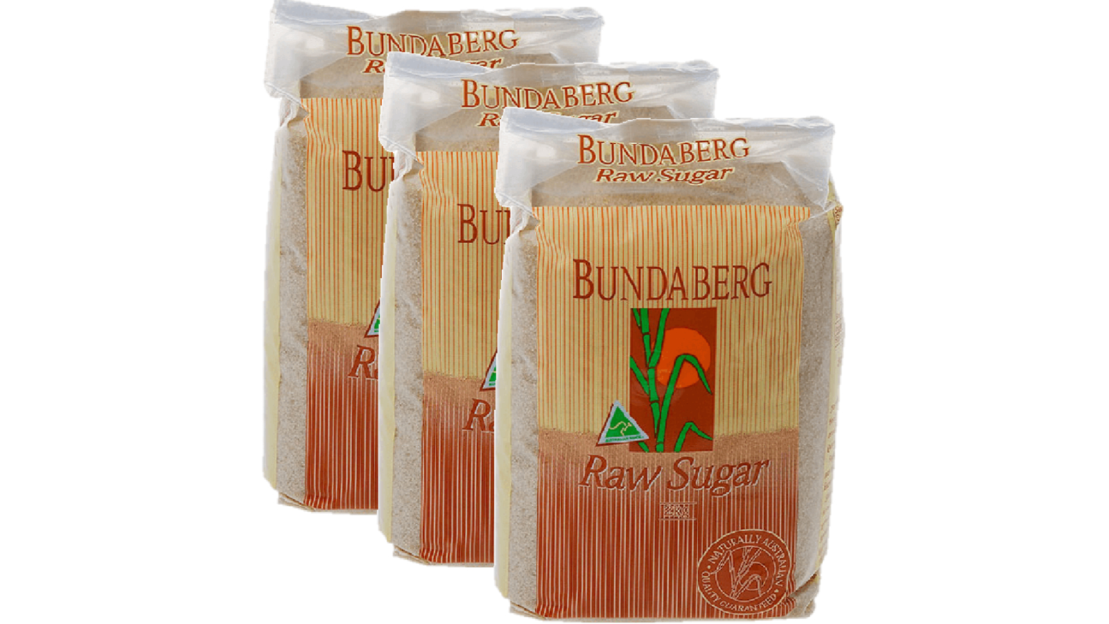 Bundaberg Tea/Coffee 2kg Raw Brown Sugar Bag - Pack of 3
