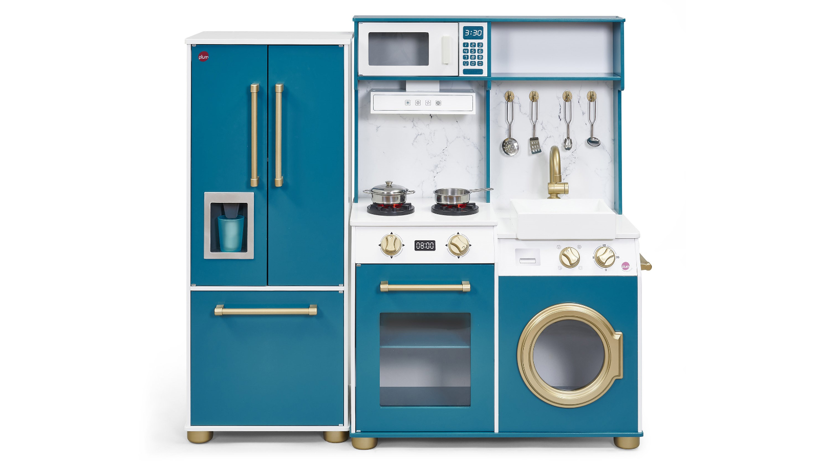 PLUMPLAY Bakehouse Traditional Wooden Kitchen with Fridge - Oxford Blue