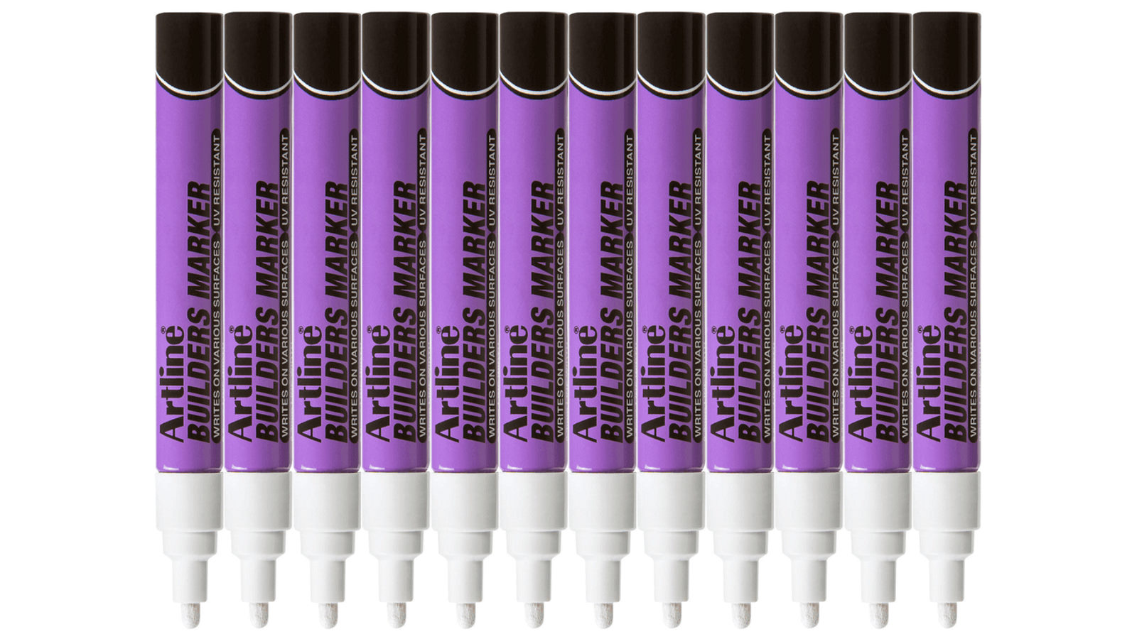 Artline Box of 12 Builders Permanent Marker - White