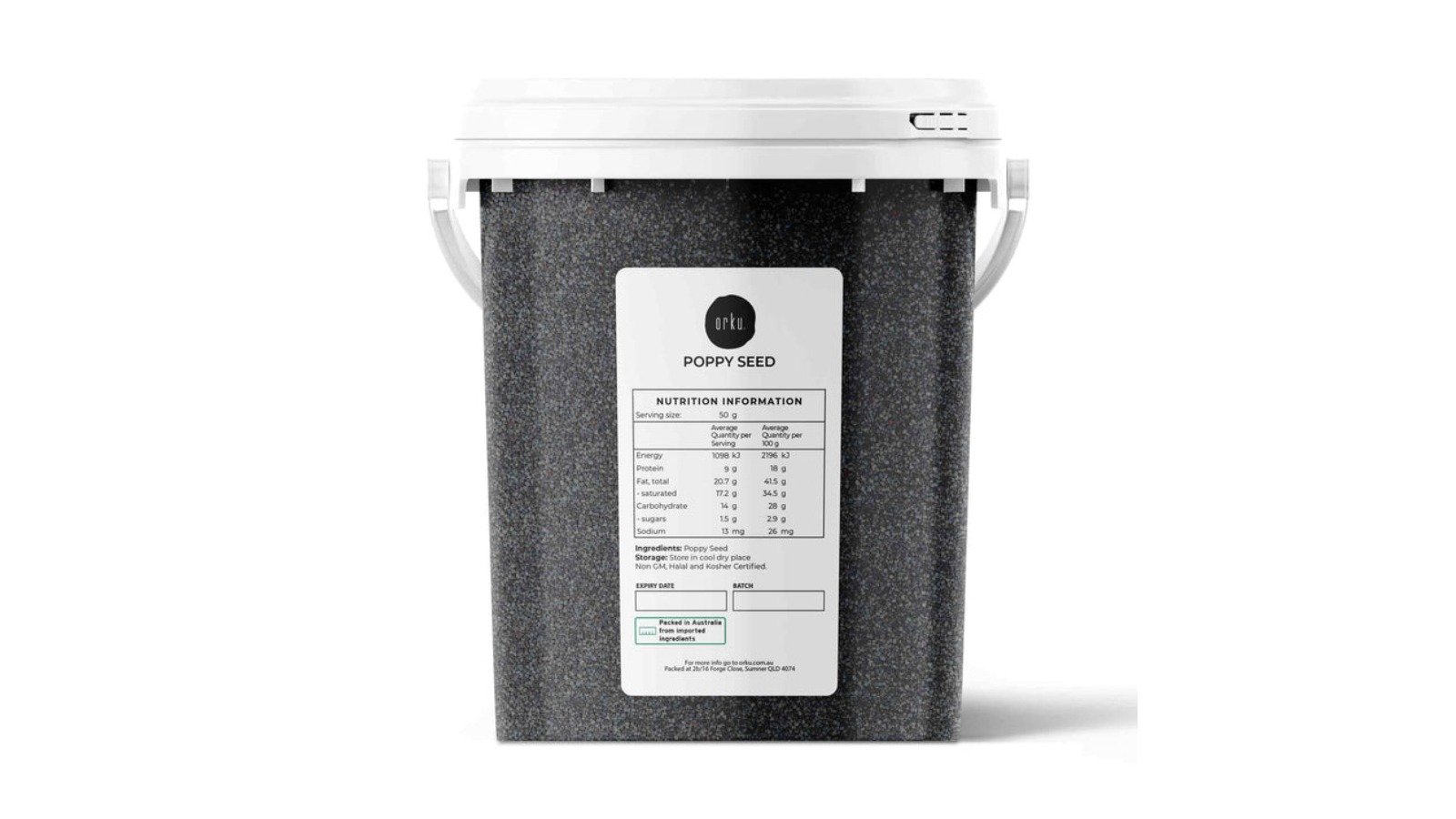 Orku Poppy Seeds Unwashed Bucket - 800g