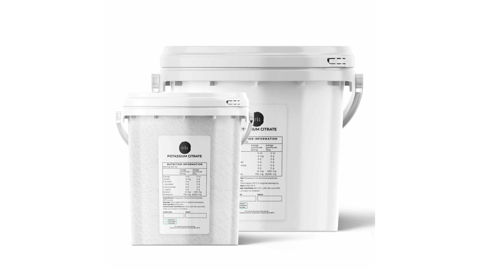 Orku Potassium Citrate Food Grade Tub