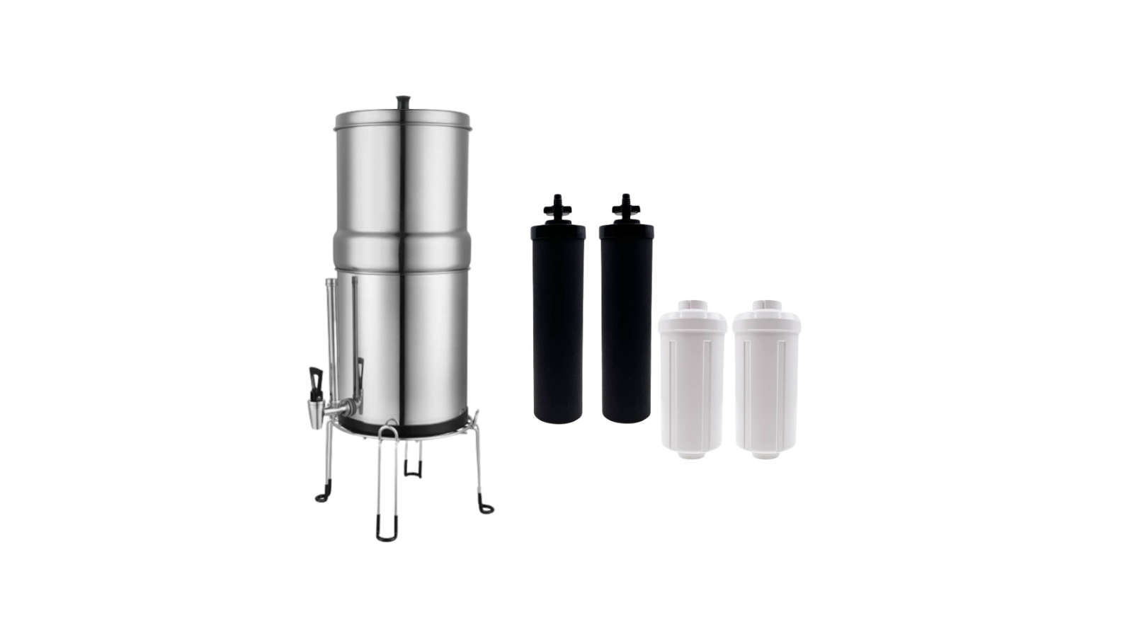 Orku Stainless Steel Gravity Water Filter System with Gauge - 23L