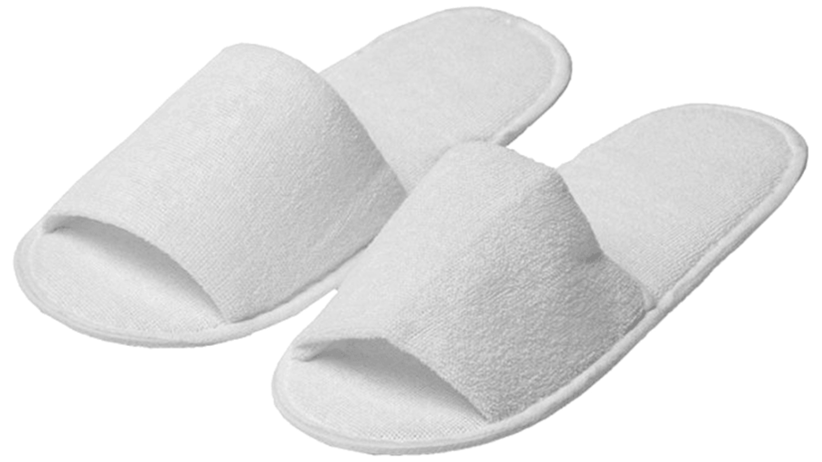 Compass Pack of 100 Pair Slimline Terry Cotton Slip-On Slipper - White