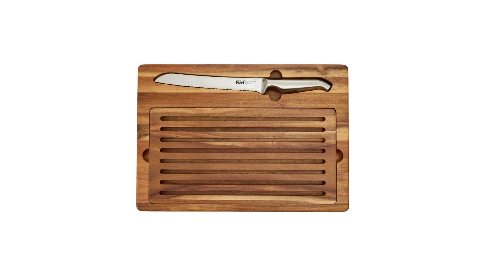 Furi Pro Bread Knife and Board Set - Brown