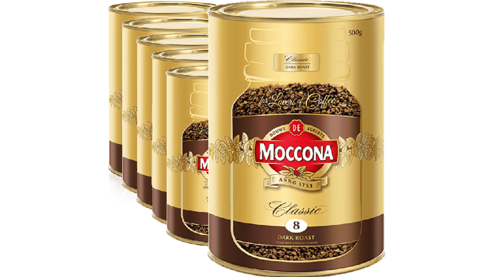 Moccona 500g Classic Dark Roast Instant Coffee - Pack of 6