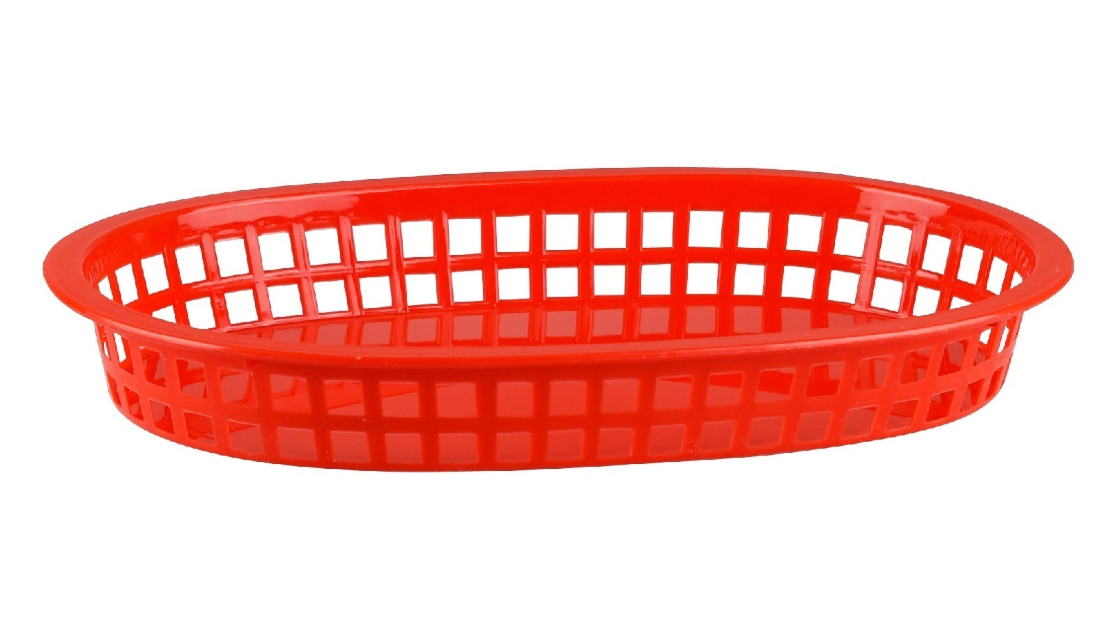 Trenton Set of 12 Plastic Oval Bread Baskets - Red
