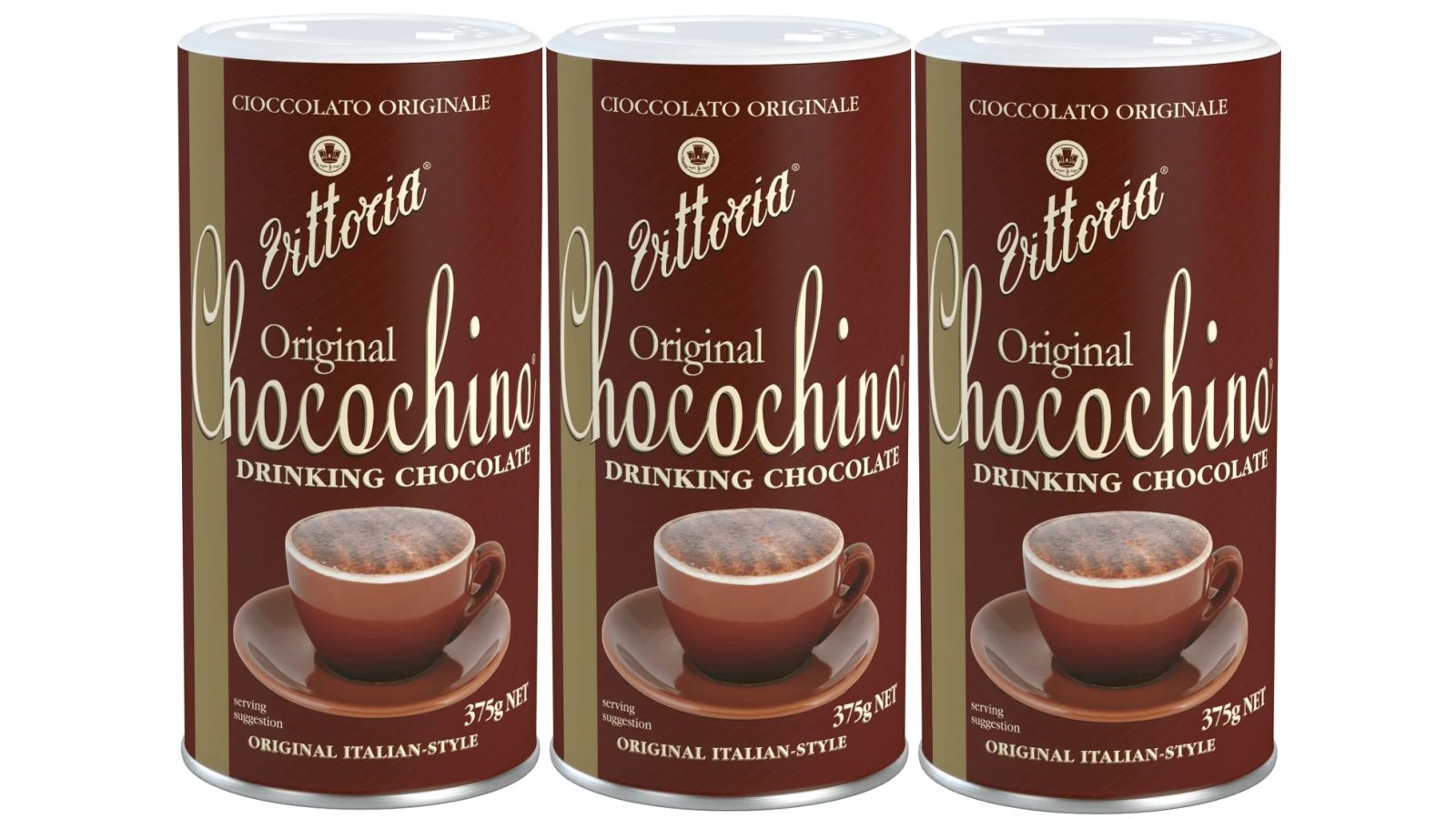 Vittoria Pack of 3 Original ChocoChino Chocolate Italian Style - Cioccolato Orignale