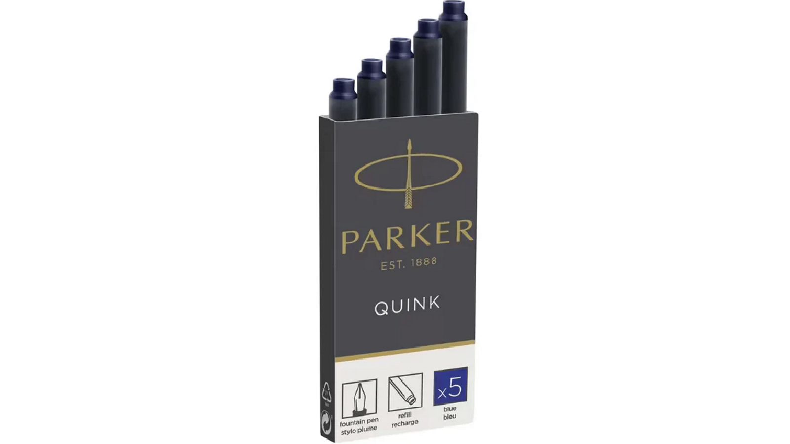 Parker Quink Ink Cartridges Blue 5 Pack | Officeworks