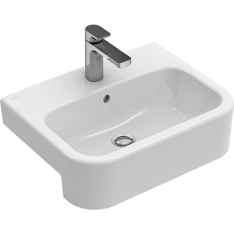 Villeroy & Boch Architectura 550 Semi-Recessed Basin with 1 Tap Hole - Alpine White