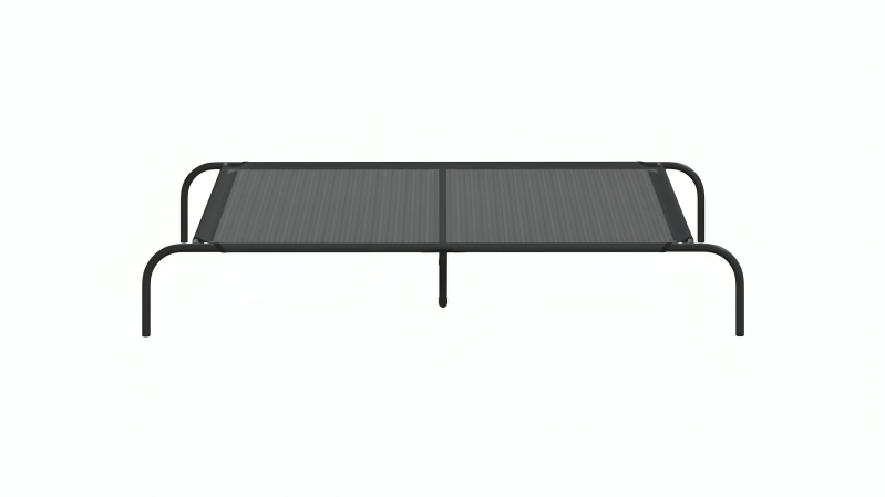 vidaXL 130 x 80 x 20cm Textilene and Steel Elevated Dog Bed - Black