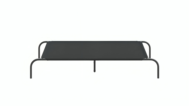 vidaXL 130 x 80 x 20cm Oxford Fabric and Steel Elevated Dog Bed - Black