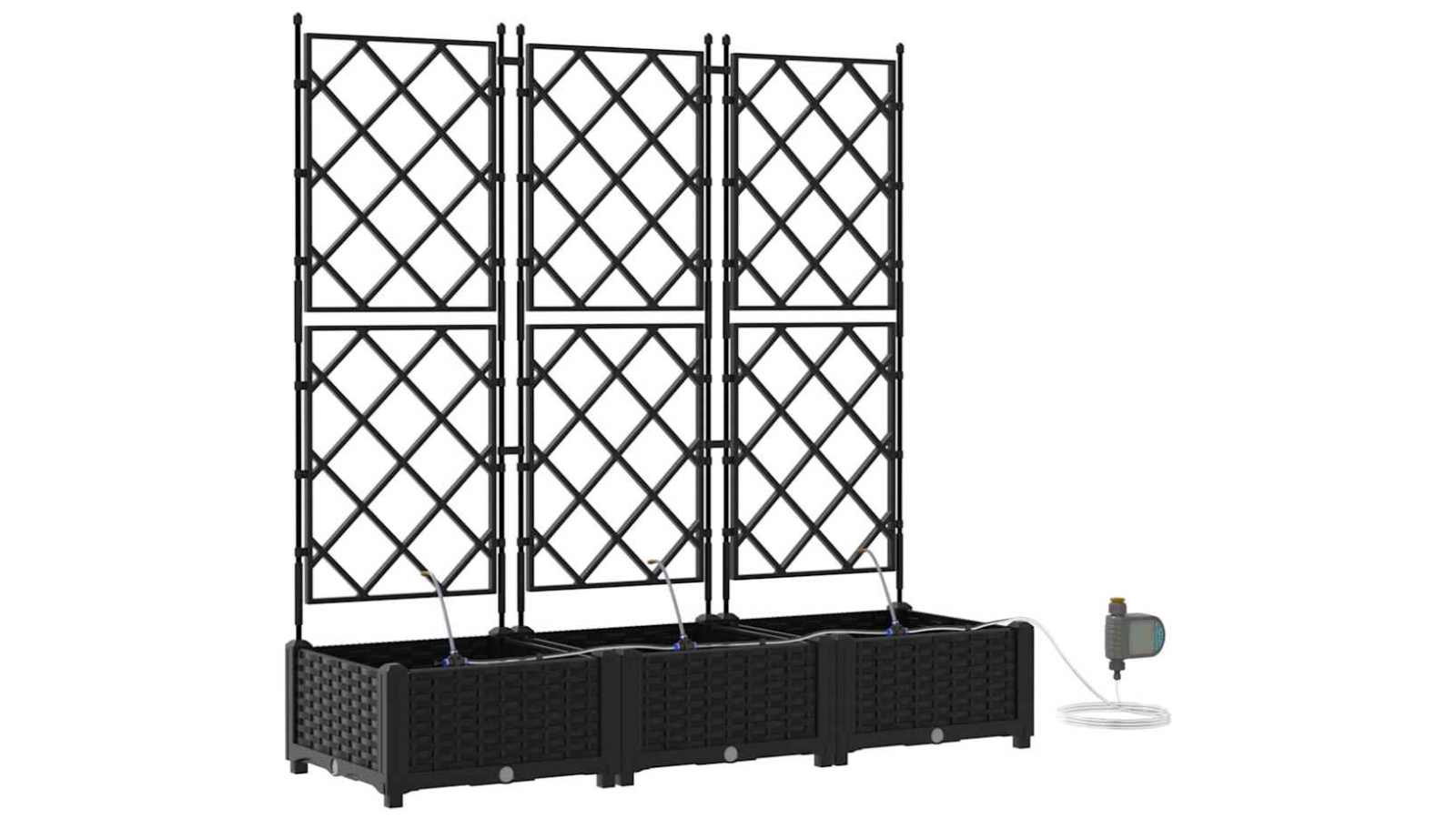 vidaXL Black Steel Garden Plant Stand