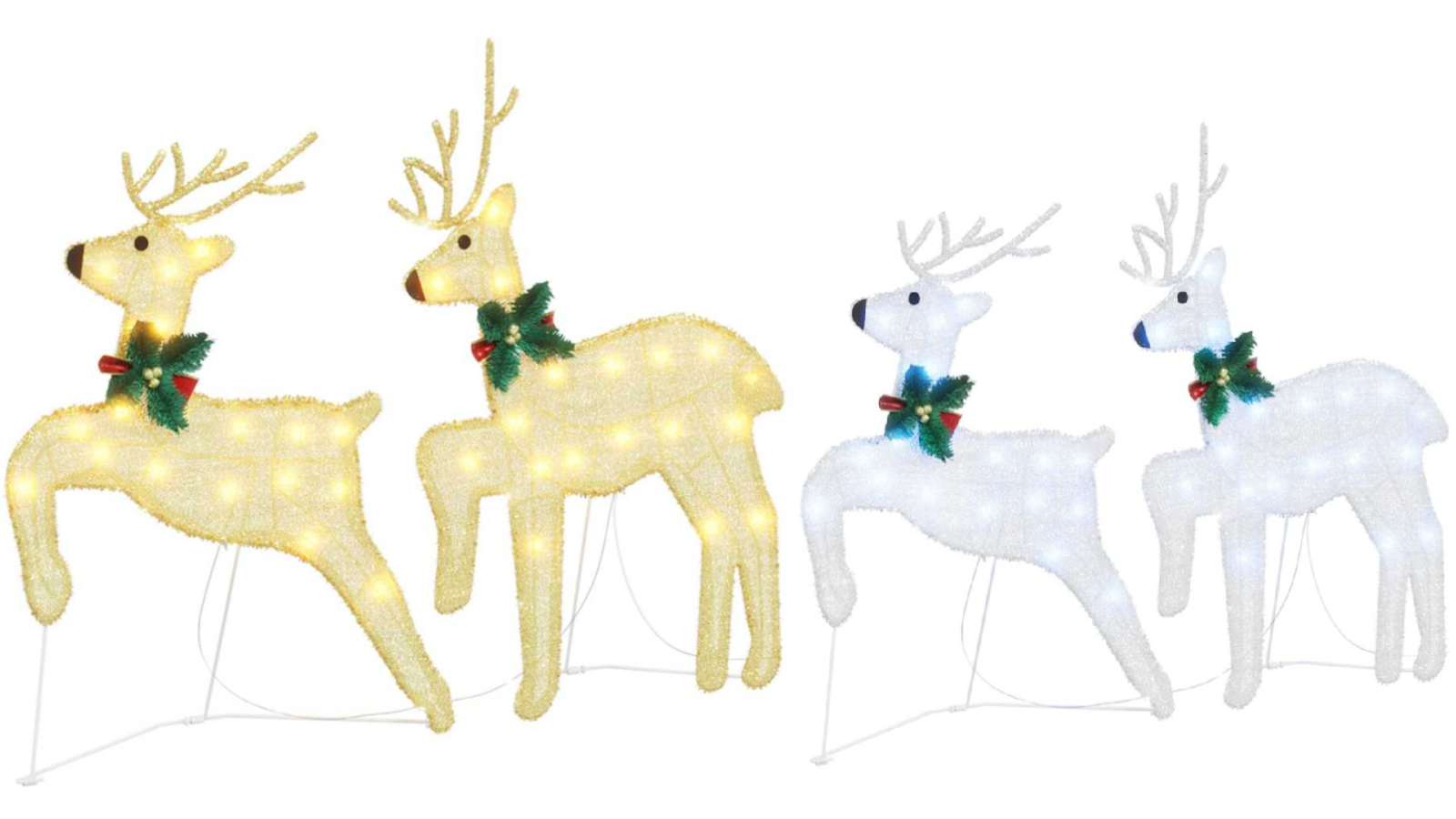 vidaXL 2 Piece Fabric LED Reindeer