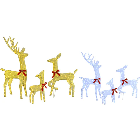 vidaXL 3 Piece 68 x 26 x 127cm Fabric Reindeer Family