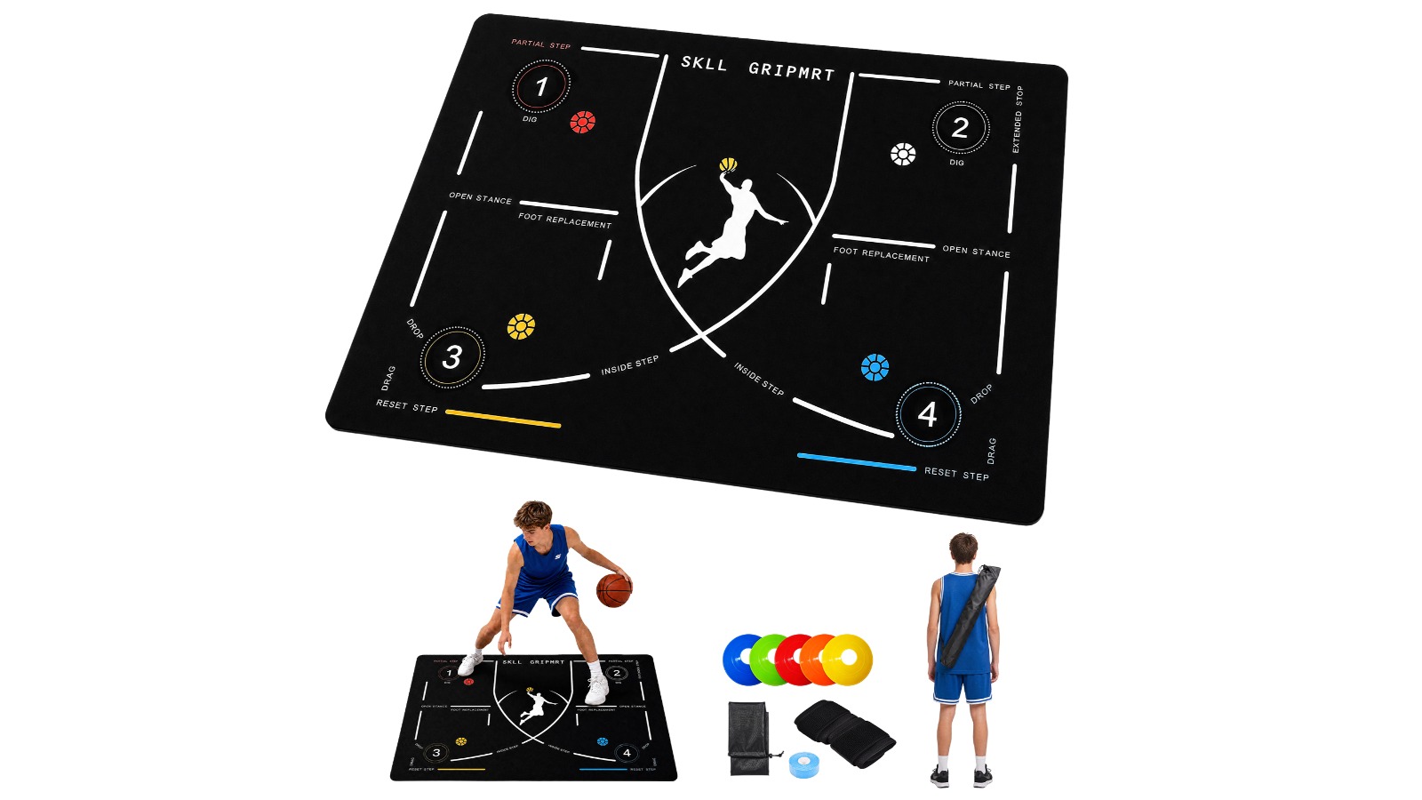 Advwin Portable Basketball Footwork Training Mat Set
