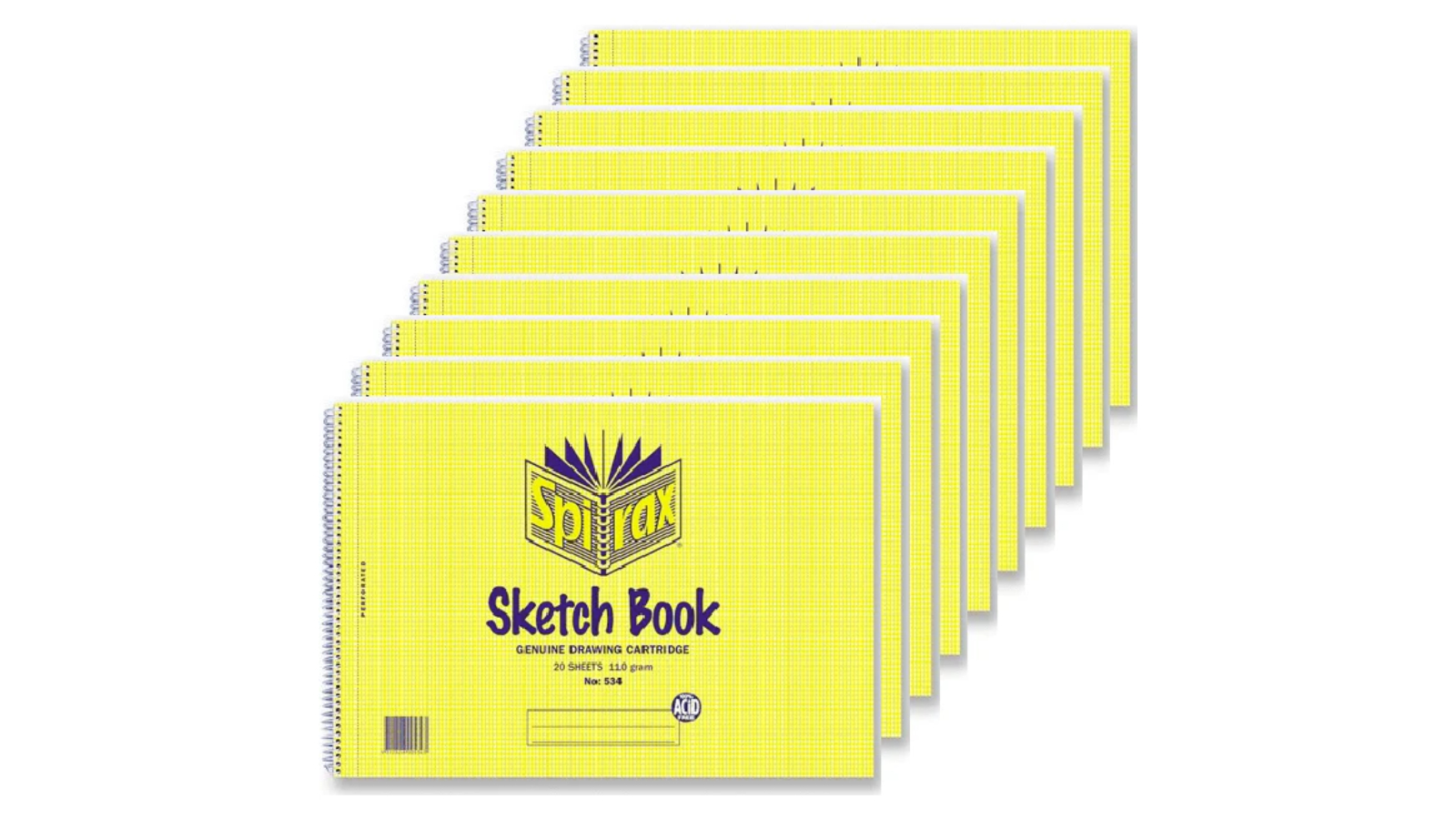 Spirax Pack of 10 A4 534 Spiral Bound Sketch Book