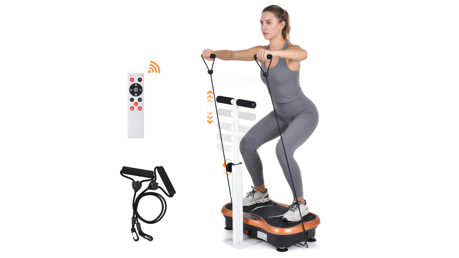 Advwin Vibration Plate Exercise Machine with Handlebar - Gold