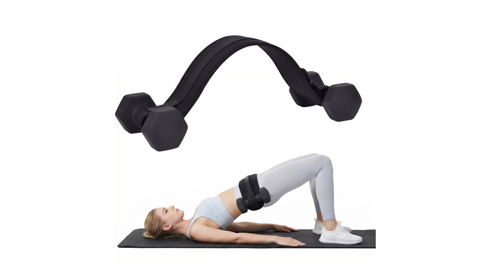 Advwin Hip Thrust Belt for Dumbbell and Kettlebell - Black