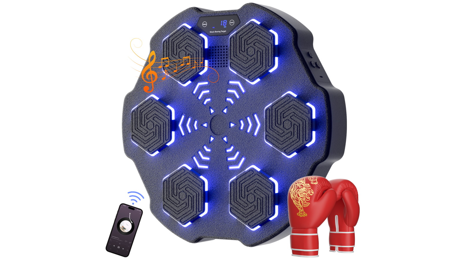 Advwin Wall Mounted Music Boxing Machine with Time Count Calories Display