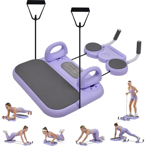 Advwin 6-in-1 Portable Workout Ab Roller Home Fitness Equipment