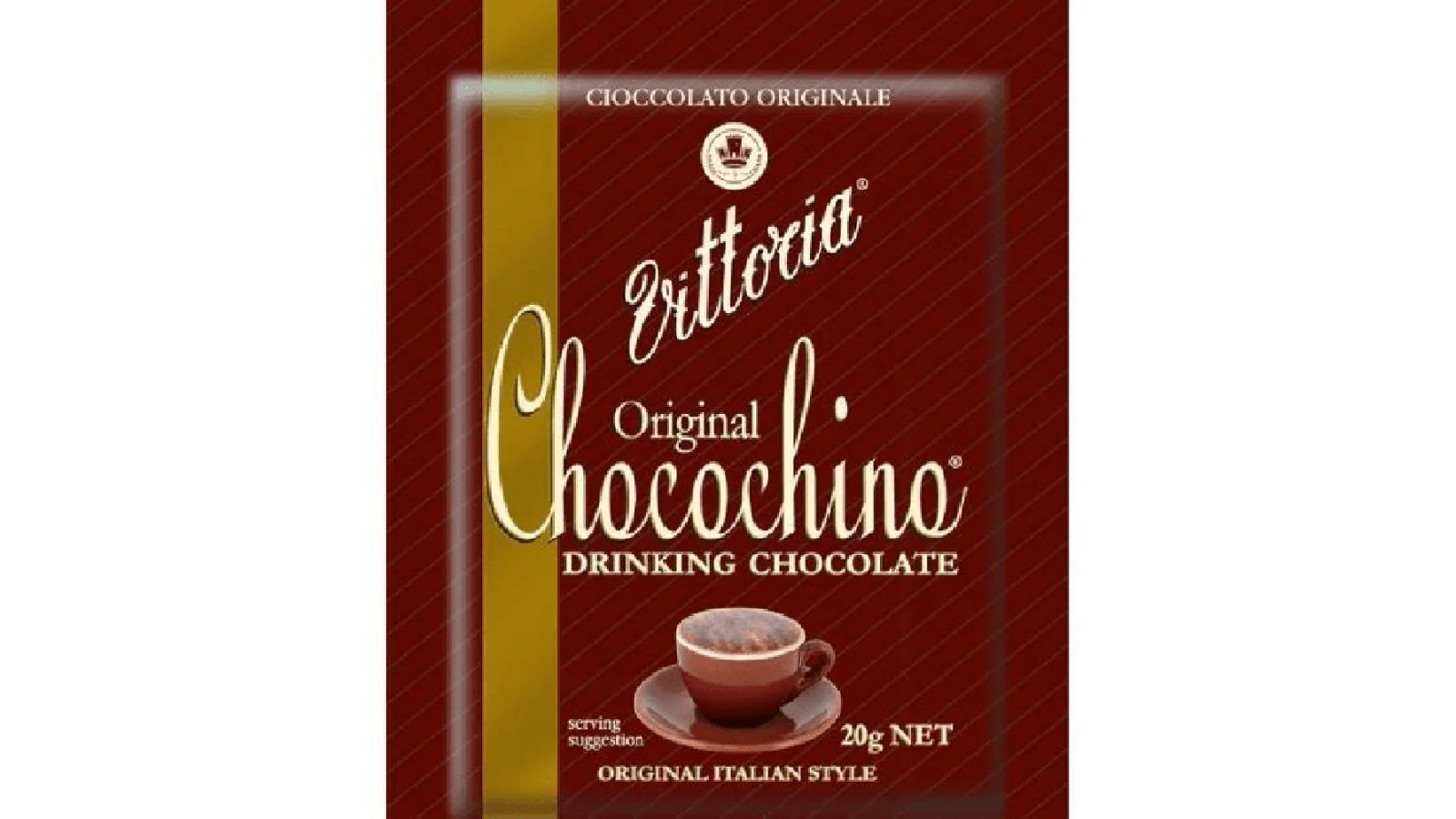 Vittoria Original ChocoChino Chocolate Italian Style Cioccolato Orignale - 100 Sachets x 20g