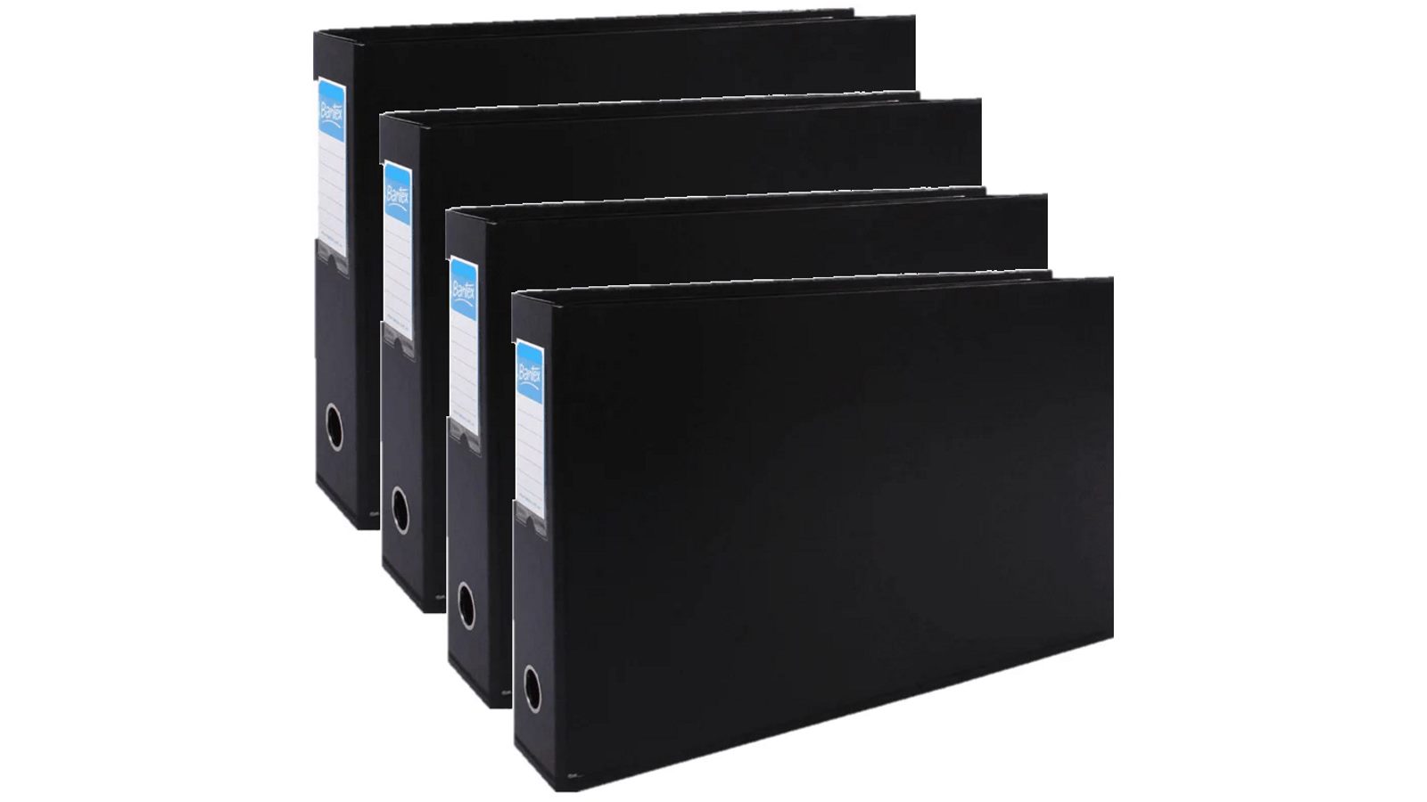 Bantex Lever Arch File Folder Landscape 65mm A3 Pack of 4 - Black ...