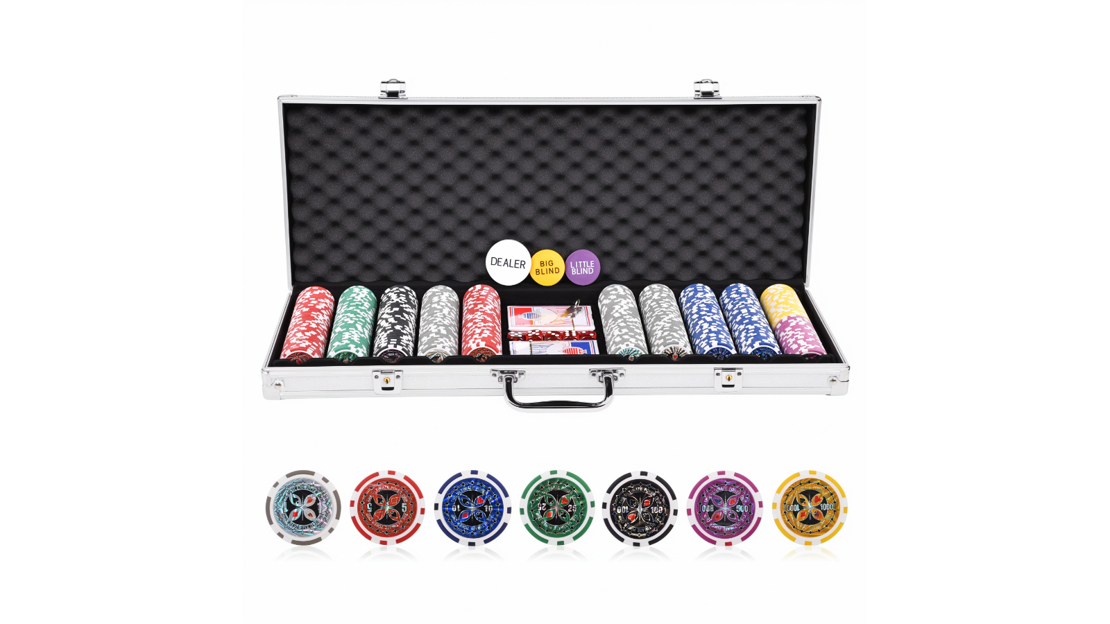 Advwin Set of 500 Poker Chips for Texas Hold'em and Blackjack Family Game