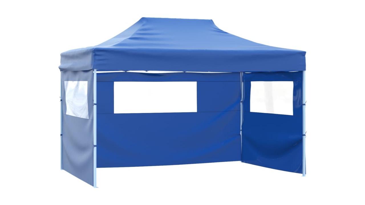 vidaXL Foldable Tent Pop-Up with 4 Side Walls 3 x 4.5 Metre - Blue