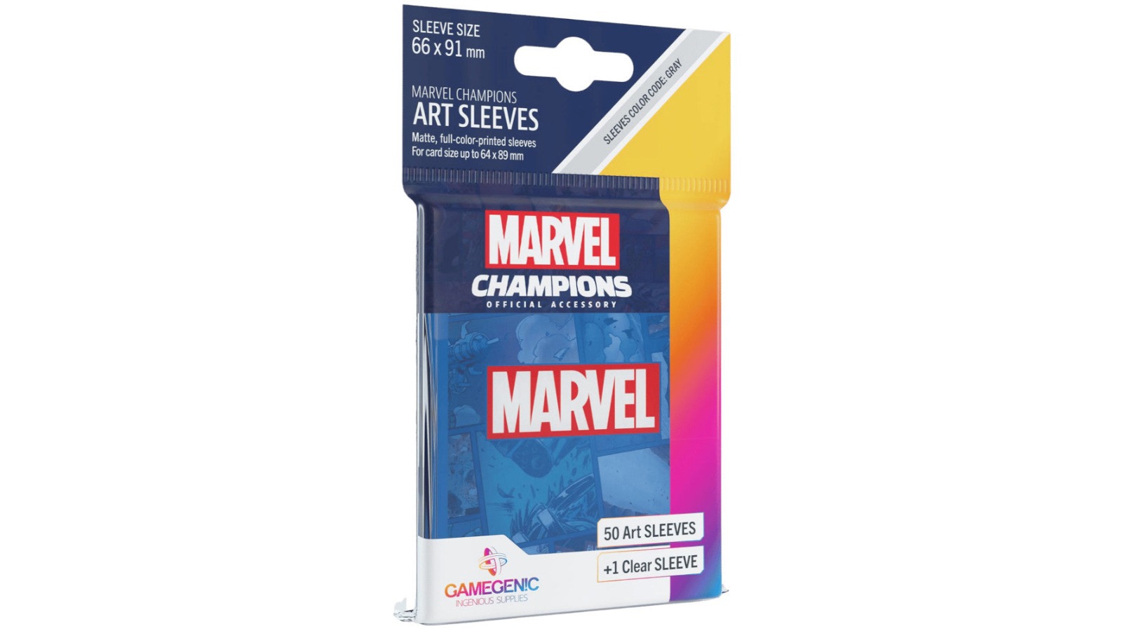 Gamegenic Blue Marvel Champions 50 Art Sleeves - 6.6 x 9.1cm
