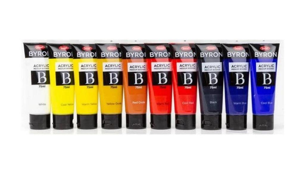 Jasart Byron 75ml Acrylic Paint Tube - Pack of 10