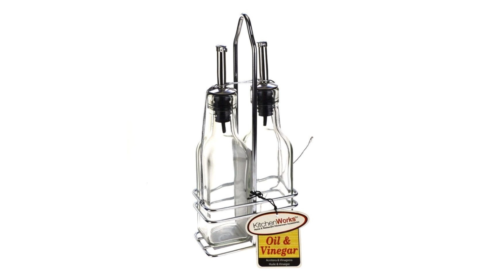 KitchenWorks Oil and Vinegar Bottle Set with Stand Harvey Norman