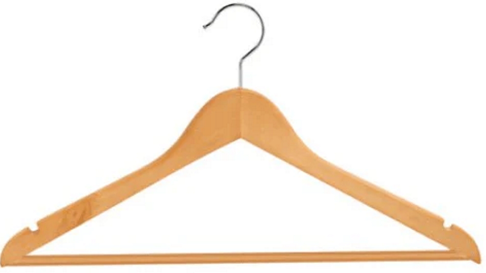Compass Pack of 100 Classic Wood Standard Hook Clothes Coat Hanger