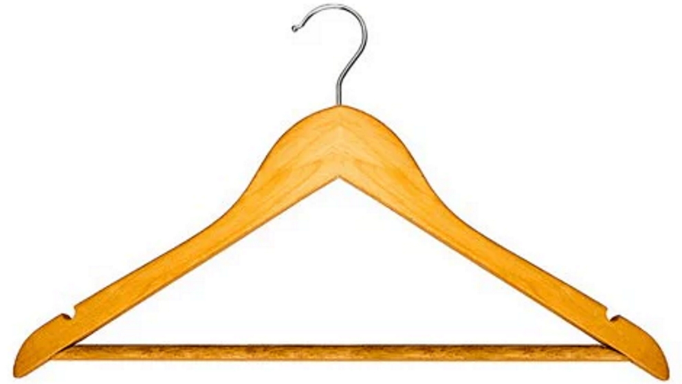 Compass Pack of 100 Classic Wood Budget Hook Clothes Coat Hanger
