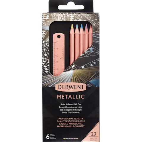 Derwent Professional Metallic Ruler and Pencil Gift Set