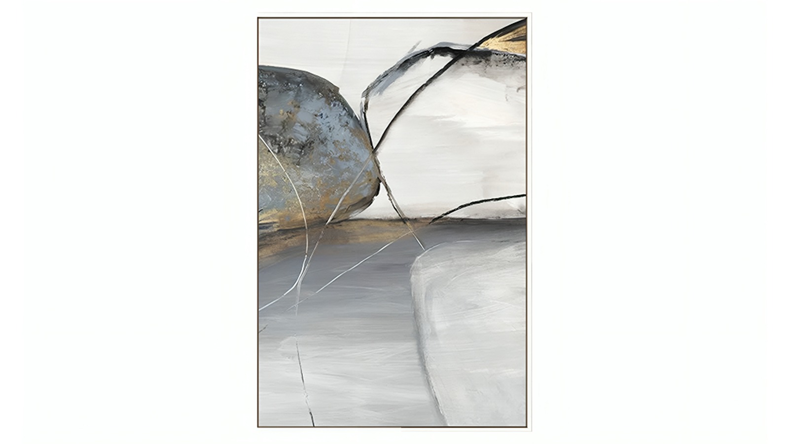 La Grolla Teal Stones II White Gallery Wall Art - 67 x 67cm