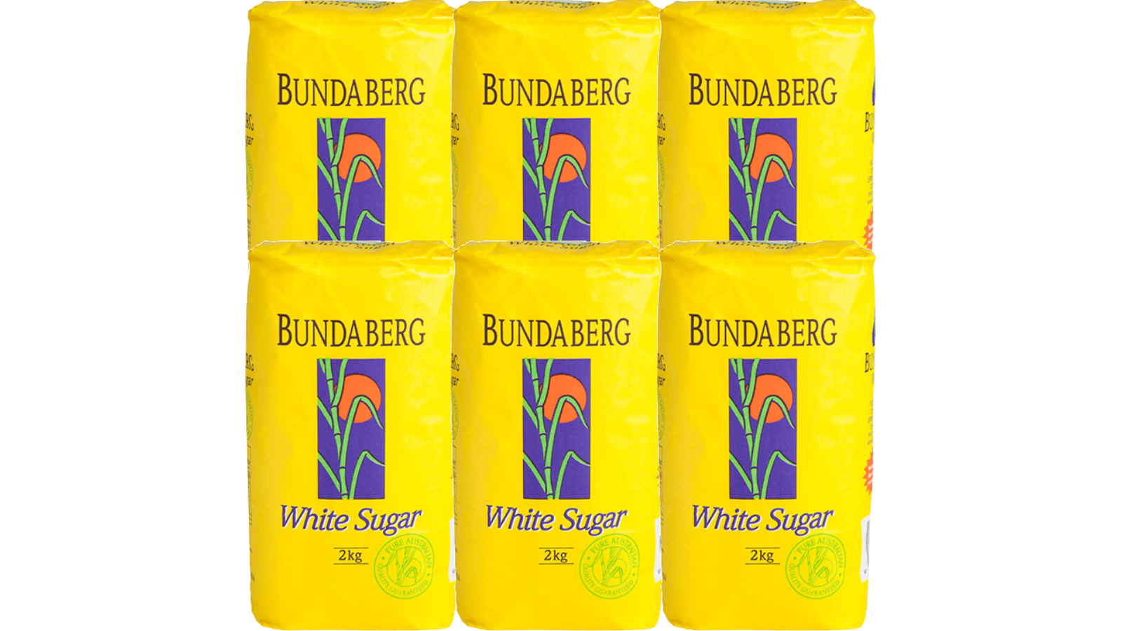 Bundaberg Pack of 6 Coffee and Bag Tea White Sugar - 2kg