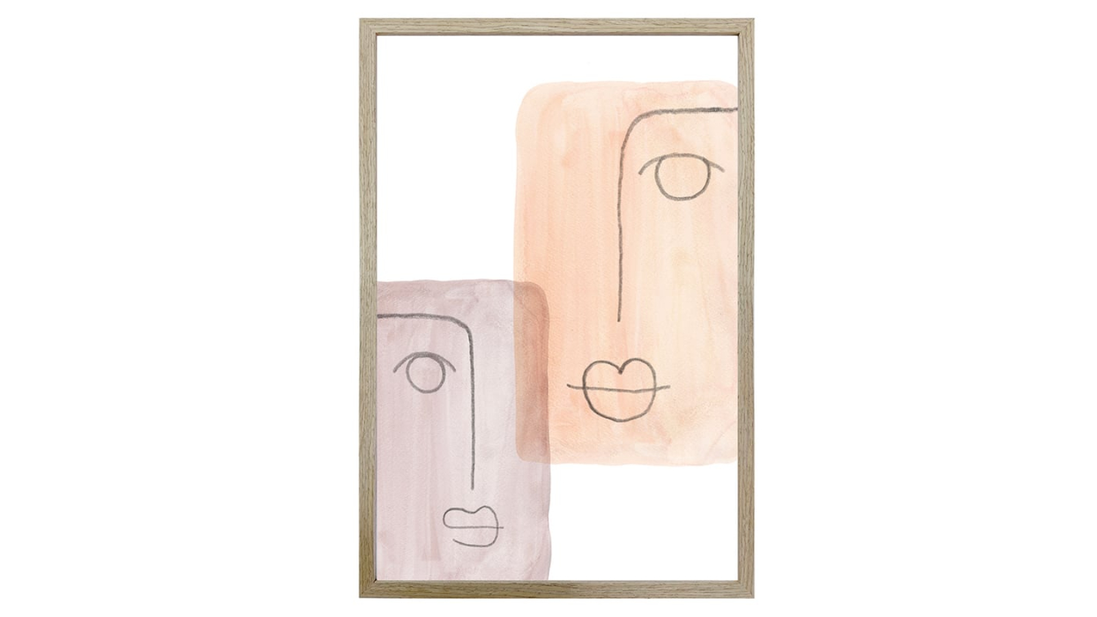 HIGH ST. Mixed Emotions Print with Oak Finish Frame and Glass Wall Art - 60 x 90cm