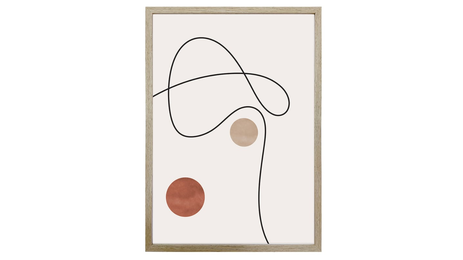 HIGH ST. Abstract Balance Print with Oak Finish Frame and Glass Wall