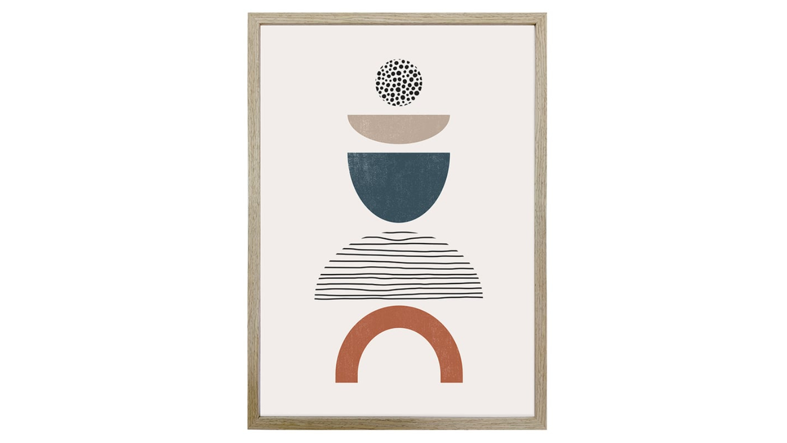 HIGH ST. Elegant Poise Print with Oak Finish Frame and Glass Wall Art