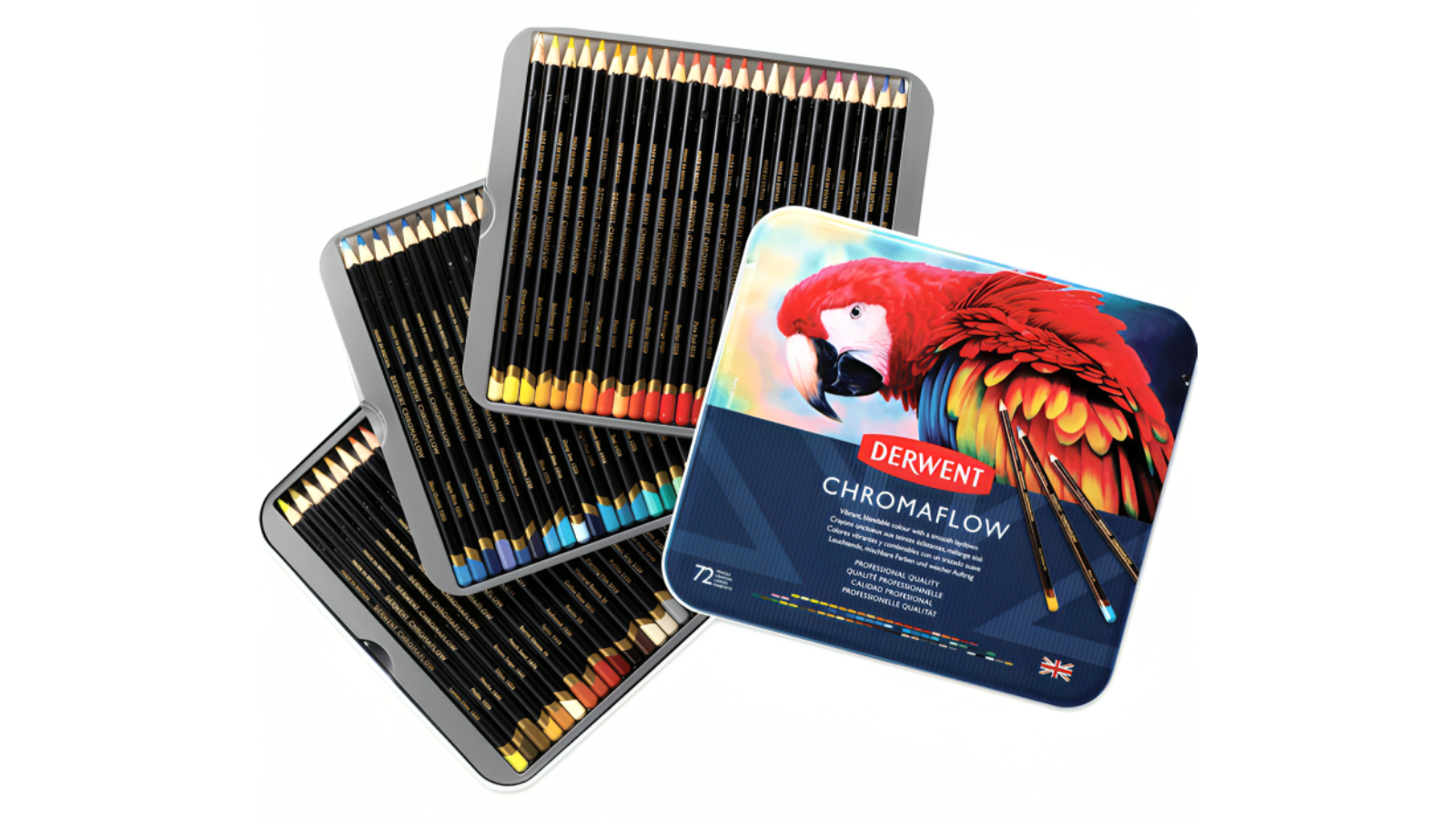 Derwent Professional 72 ChromaFlow Coloured Pencil Tin Set