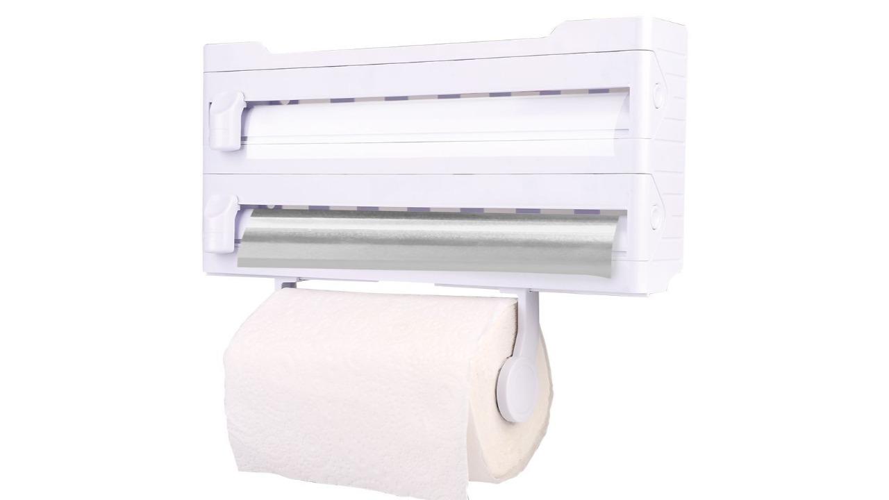 Appetito Wall Mount Kitchen Roll Dispenser - White