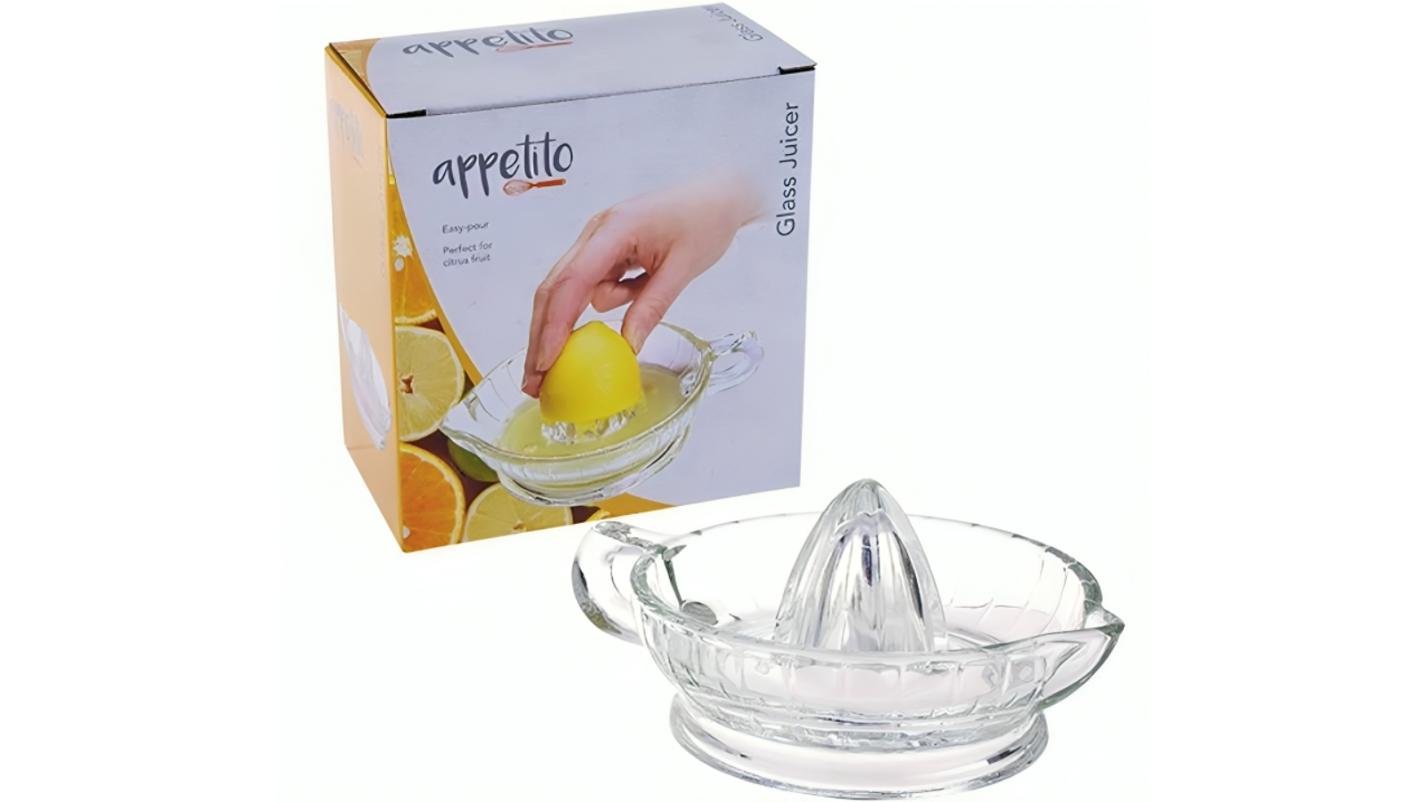 Appetito Clear Glass Citrus Juicer for All Fruits