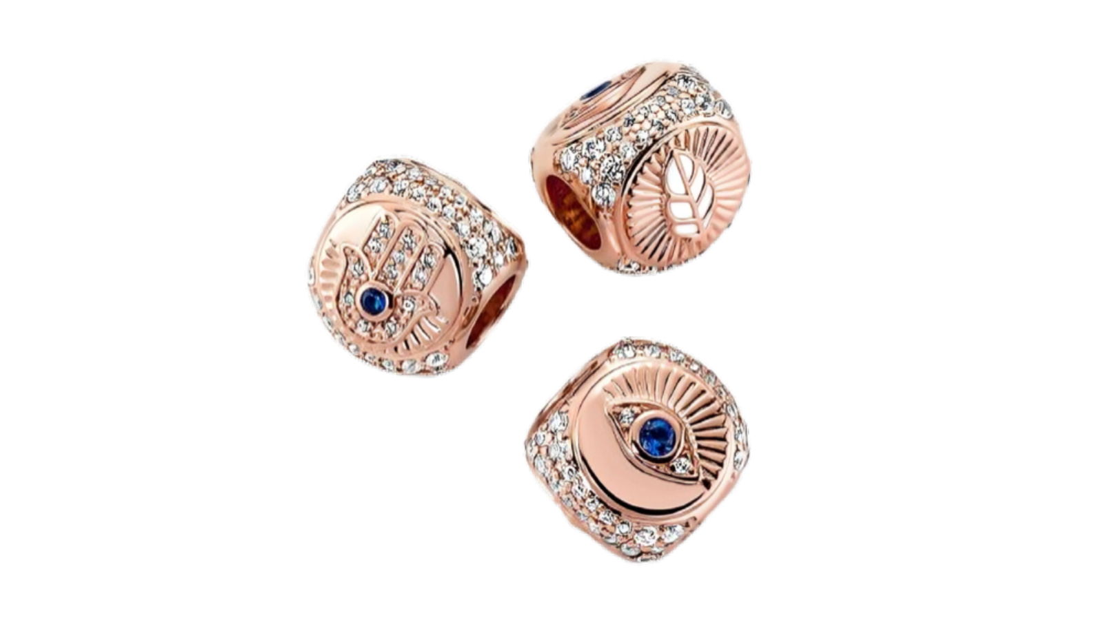 Pandora Hamsa All-Seeing Eye and Feather Three-Sided Charm