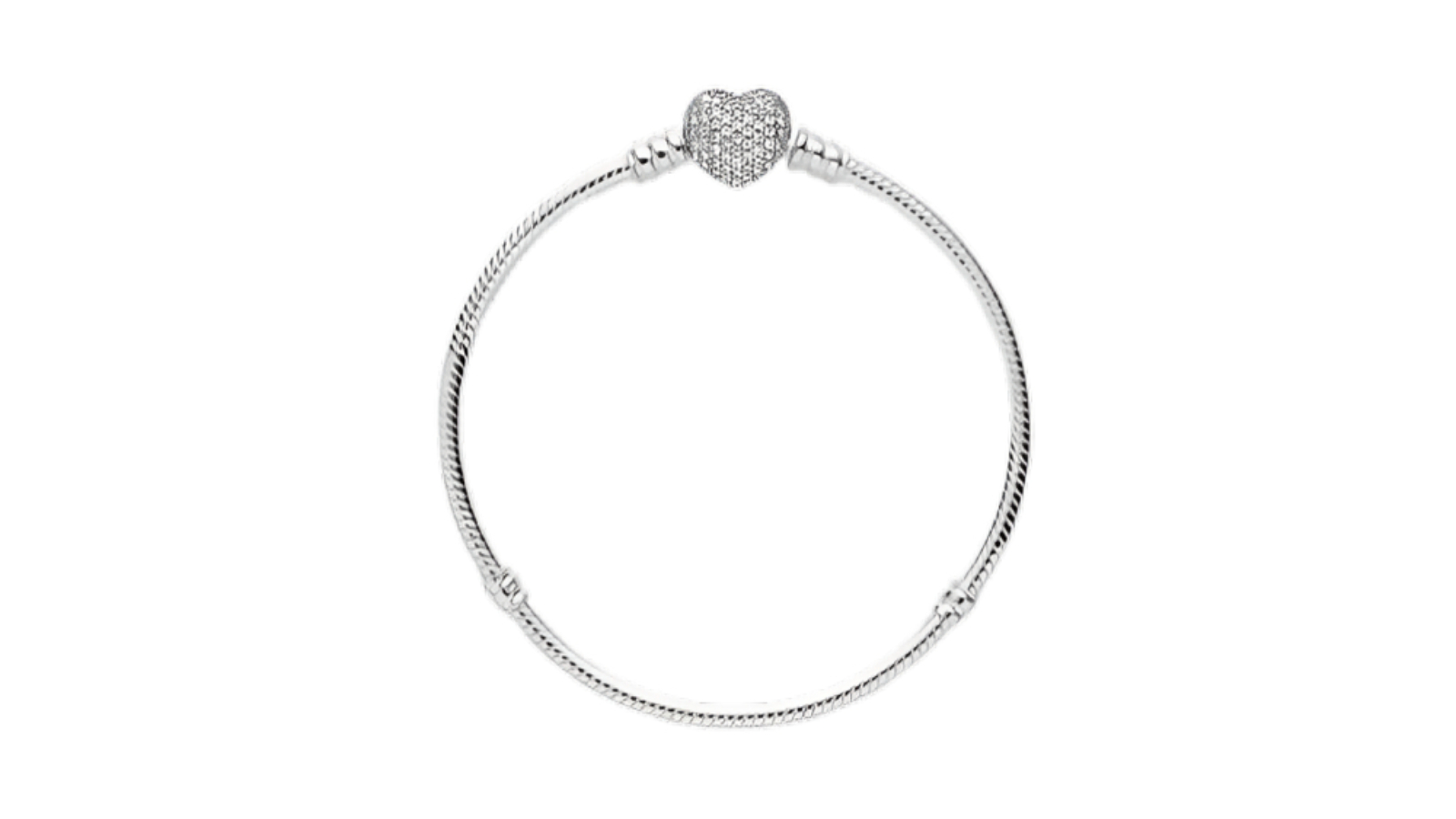 Pandora Moments Sparkling Heart Clasp Snake Chain Bracelet
