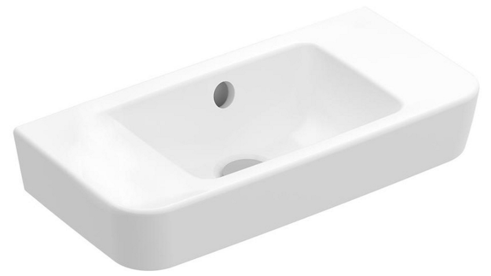 Villeroy & Boch O.Novo 2.0 500 H& Wash Basin with No Tap Hole & Centre Bowl - Alpine White