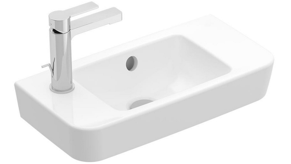 Villeroy & Boch O.Novo 2.0 500 H& Wash Basin with 1 Tap Hole & Left H& Mixer - Alpine White