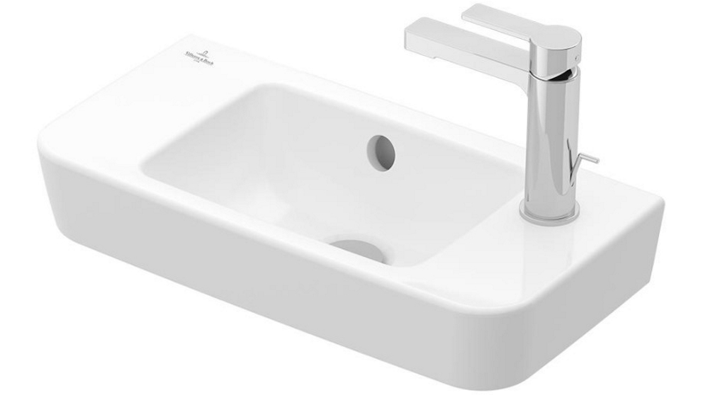 Villeroy & Boch O.Novo 2.0 500 H& Wash Basin with 1 Tap Hole & Right H& Mixer - Alpine White