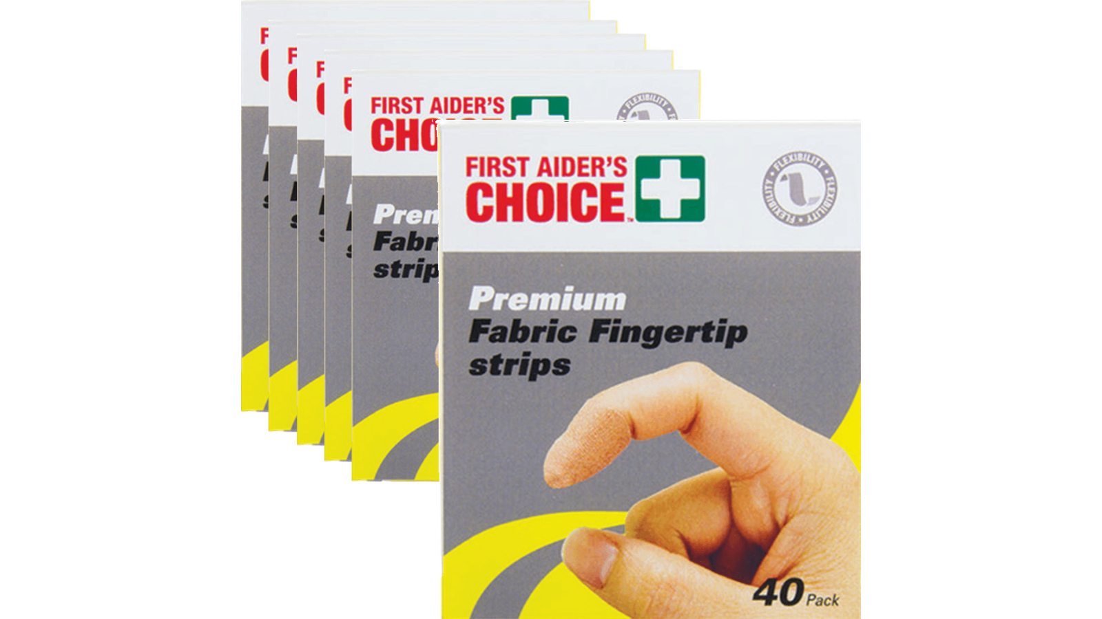 First Aiders Choice Box of 6 x 40 Premium Fingertip Fabric Strip Band